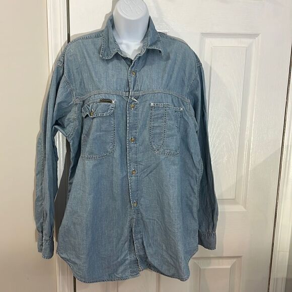 Calvin Klein Denim button down shirt - Picture 1 of 8